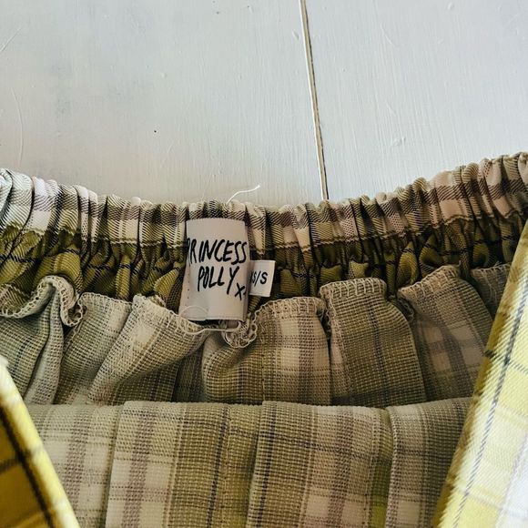 Princess Polly Lona Women's Mini Skirt Green Plaid Pleated Size XS/S Preppy - Picture 6 of 7